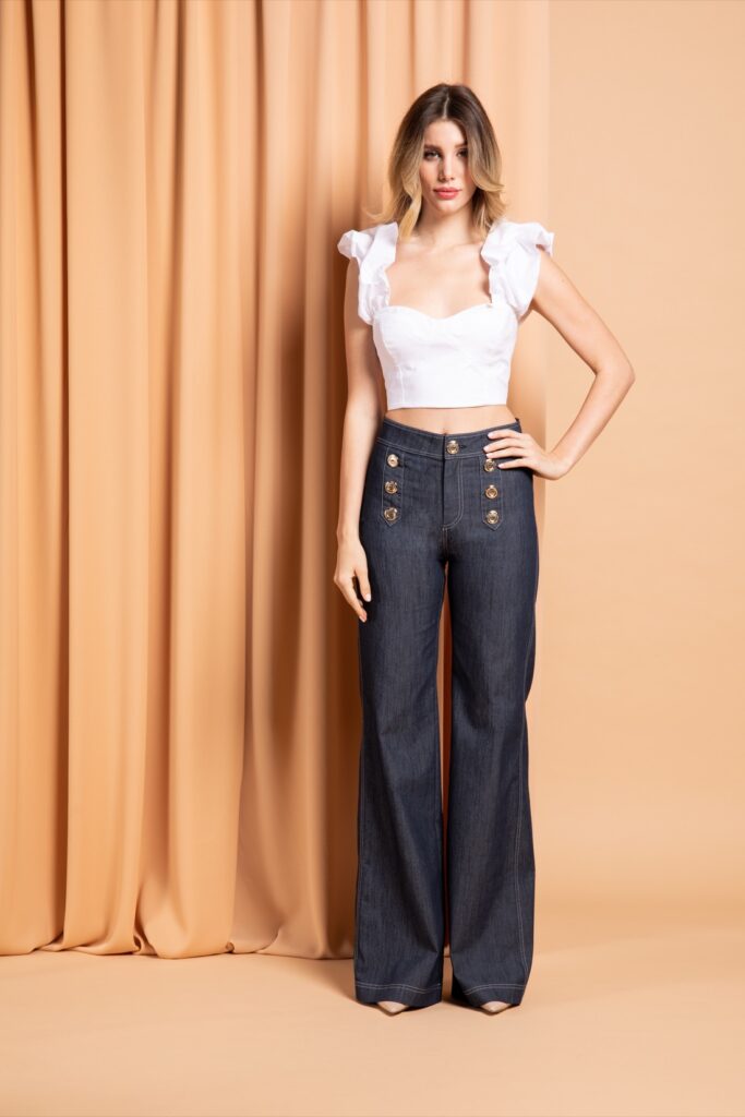 4707 CROPTOP KEA 4563 PANTALONE TOPAZIO